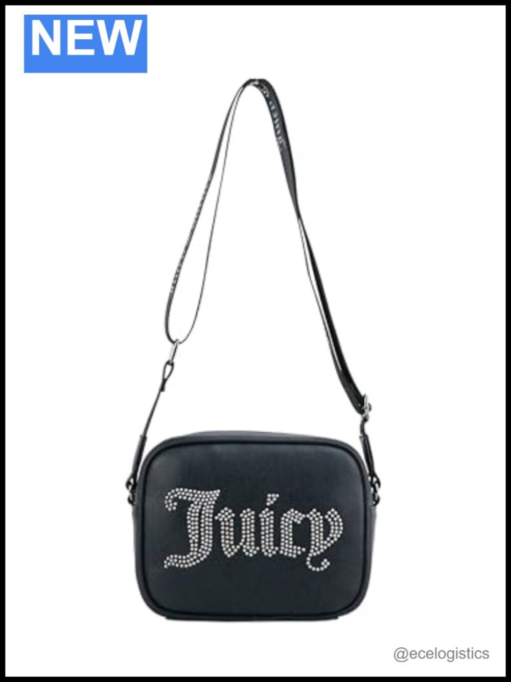Camera Crossbody Bag with Adjustable Strap, 100% Vinyl, Zip Closure